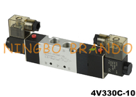 4V330C-10 3/8'' Válvula pneumática de controle de ar de solenóide duplo 24 V CC 220 V CA