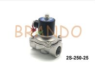 Válvula de solenoide pneumática de aço inoxidável 2S-250-25 de AC220V tamanho do porto de 1 polegada