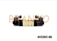 0-8 barra a válvula 5/2 de solenoide elétrica dobro 4V230C-06 para pneumático