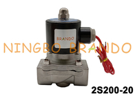 válvula de solenoide de aço inoxidável NC da água 2S200-20 3/4 24VDC 220VAC