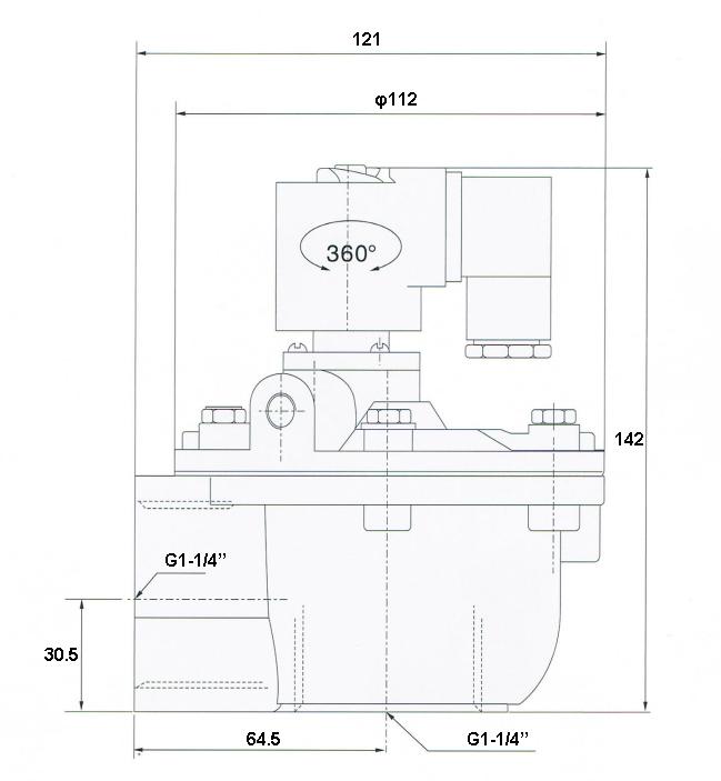 Tipo pneumático válvulas do ângulo direito da válvula do pulso de CA35T DC24V/AC220V de solenoide