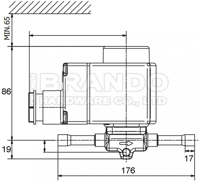 Dimensão de 032L1225 EVR15 válvula de uma refrigeração de 7/8 de polegada