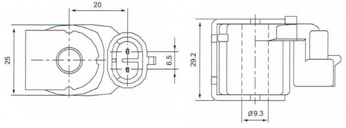 Dimensão da bobina da válvula de solenoide BB09325013: