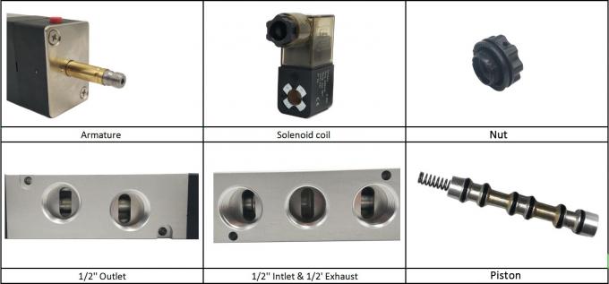 válvula pneumática do solenoide do controle direcional do ar da maneira 4V420-15 de 1/2” NPT BSPT 5/2