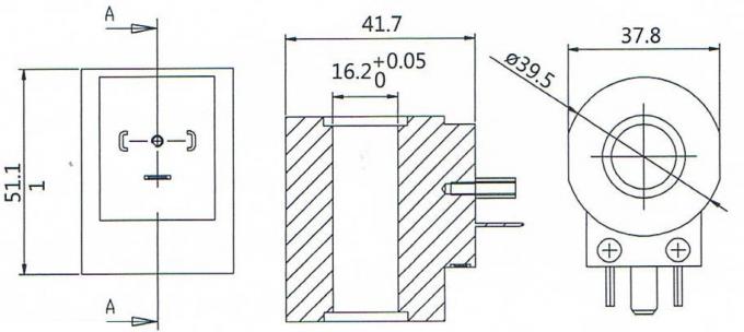 Dimensão total de bobinas hidráulicas de EVI 3P/16 DIN43650A AMISCO