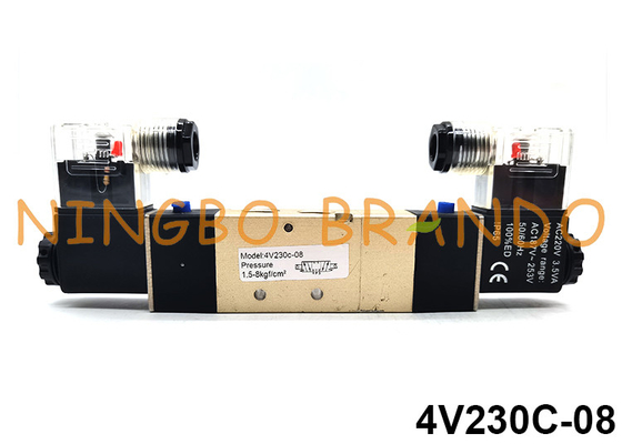 4V230C-08 Válvula Solenóide Pneumática Airtac Tipo 5/3 Vias 12V 24V 110V 220V