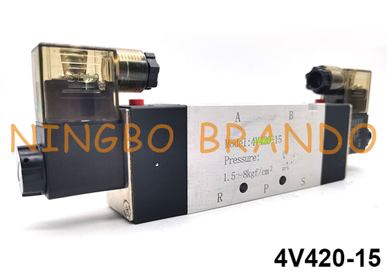 tipo maneira pneumática 24V 220V de 4V420-15 Airtac da válvula de solenoide 5/2 do controlo aéreo