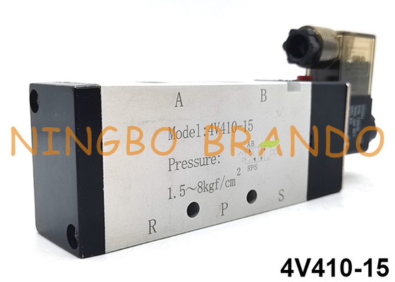 tipo maneira pneumática 24V 220V de 4V410-15 Airtac da válvula de solenoide 5/2 do eletro controle