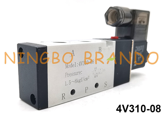 tipo maneira pneumática DC24V AC220V de 4V310-08 Airtac da válvula de solenoide 5/2 da única bobina