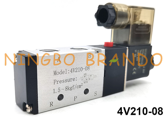 único tipo maneira pneumática DC24V AC220V de Airtac da bobina 4V210-08 da válvula de solenoide 5/2