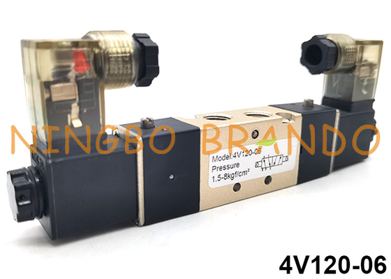 tipo maneira pneumática 24VDC 220VAC de 4V120-06 Airtac da válvula de solenoide 5/2 da bobina do dobro