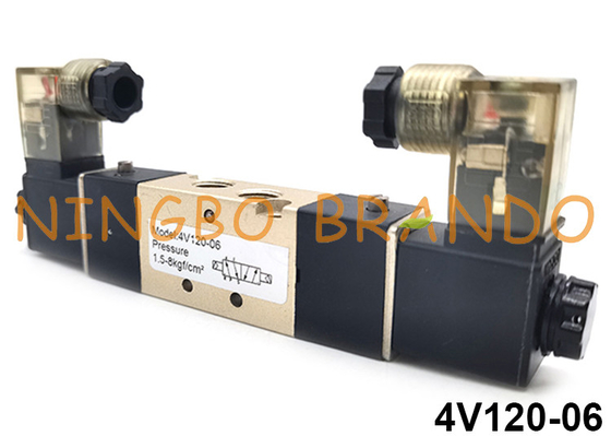 4V120-06 5/2 Vias Tipo Airtac Válvula Solenóide Dupla Pneumática 24V 110V 220V