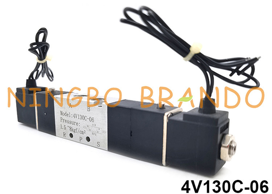 4V130C-06 5/3 Vias Tipo Airtac Válvula Solenóide Pneumática de Controle de Ar 24V 110V 220V