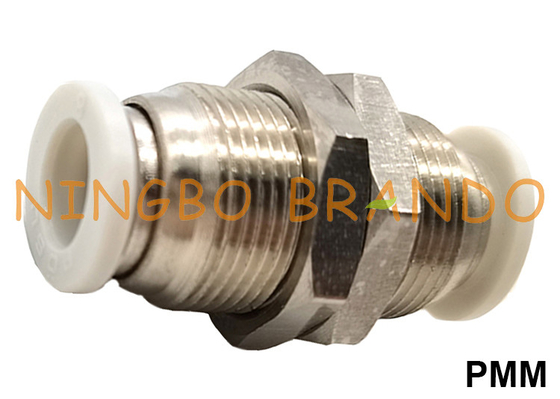 PMM Bulkhead Union Empurre para conectar conexões de mangueira pneumática 1/8'' 1/4'' 3/8'' 1/2''