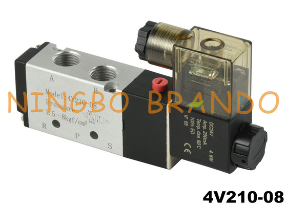 4V210-08 5/2 Vias 1/4'' Válvula Solenóide Pneumática de Controle de Ar DC24V DC24V