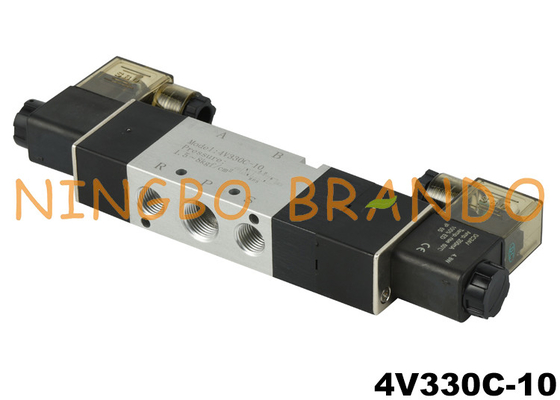 4V320-10 Válvula de controle de ar pneumática solenóide dupla DC24V DC24V