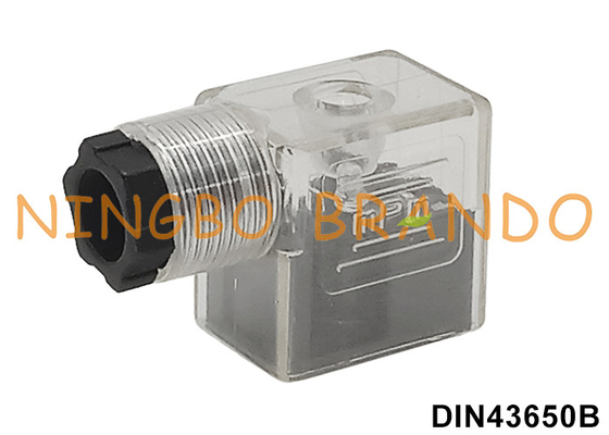 Conector de válvula transparente do solenoide de 2P+E MPM com indicador do diodo emissor de luz