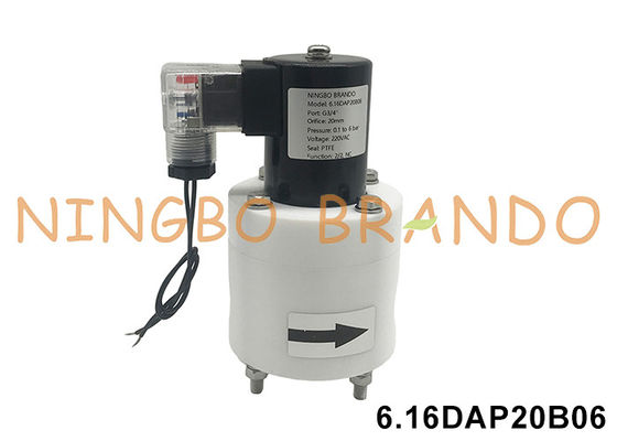 3/4' PTFE válvula solenoide anticorrosiva resistente a ácidos alcalinos e produtos químicos 24V 110V 220V