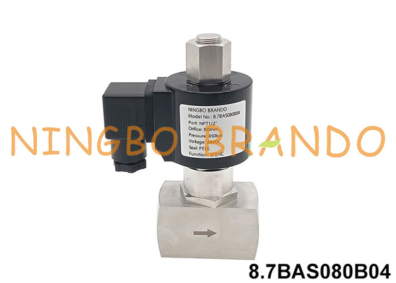 350 bar válvula de solenoide de aço inoxidável de alta pressão 12V 24V 110V 220V