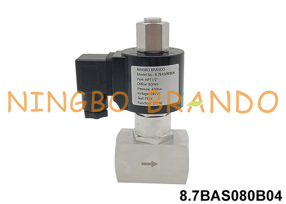 350 bar válvula de solenoide de aço inoxidável de alta pressão 12V 24V 110V 220V