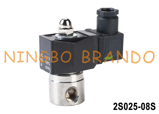 2S025-08 1/4' válvula de solenoide de aço inoxidável de acção directa 24V 220V