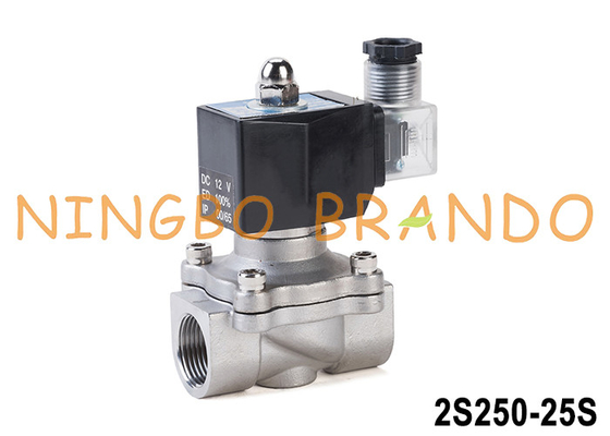 2S250-25 1' válvula de solenoide de aço inoxidável para óleo de gás e água 24V 220V