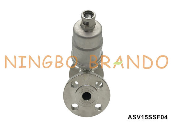 DN15 PN16 Portão de flanco Válvula de assento de ângulo pneumático de dupla ação normalmente fechada