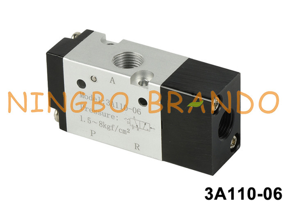 3A110-06 1/8' de comprimento de válvula pneumática piloto de ar 3 vias 2 posição