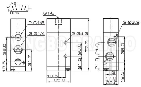 4A210-08 Válvula de controlo pneumático de piloto de ar de direção única 1/4&quot;