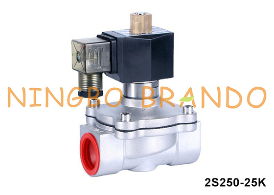 1' Válvula de solenoide de água de aço inoxidável normalmente aberta 220VAC 110VAC 24VDC 12VDC