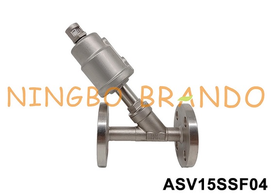 DN15 Port Flanged SS 304 válvula de banco de ângulo pneumático 0~16 bar