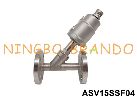 DN15 Port Flanged SS 304 válvula de banco de ângulo pneumático 0~16 bar