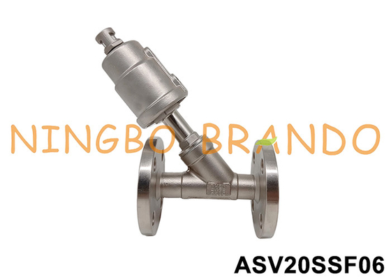 DN20 Valva de banco de ângulo pneumático com flange PN16 0~16bar