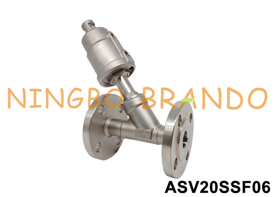 DN20 Valva de banco de ângulo pneumático com flange PN16 0~16bar