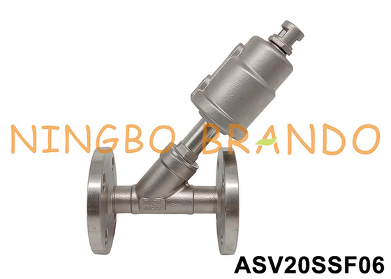 DN20 Valva de banco de ângulo pneumático com flange PN16 0~16bar