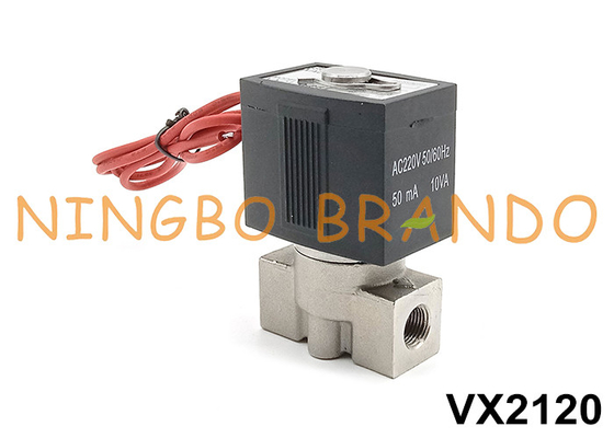 Válvula solenoide de aço inoxidável tipo SMC VX2120-02 1/4' 24V 220V