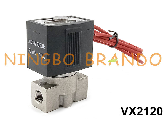 Válvula solenoide de aço inoxidável tipo SMC VX2120-02 1/4' 24V 220V