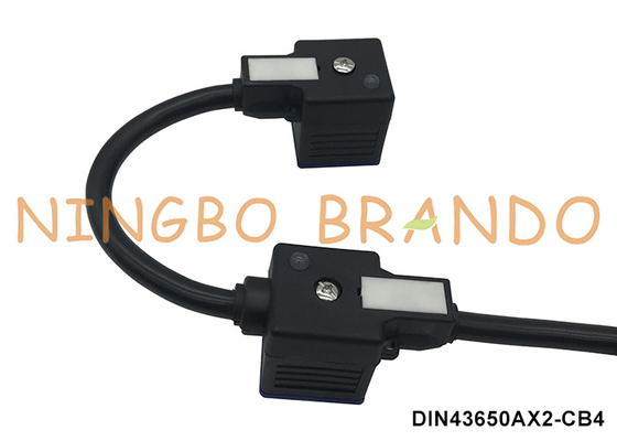 Conector de bobina de válvula de solenoide dupla com cabeça dupla DIN43650A com cabo moldado