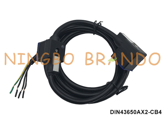 Conector de bobina de válvula de solenoide dupla com cabeça dupla DIN43650A com cabo moldado
