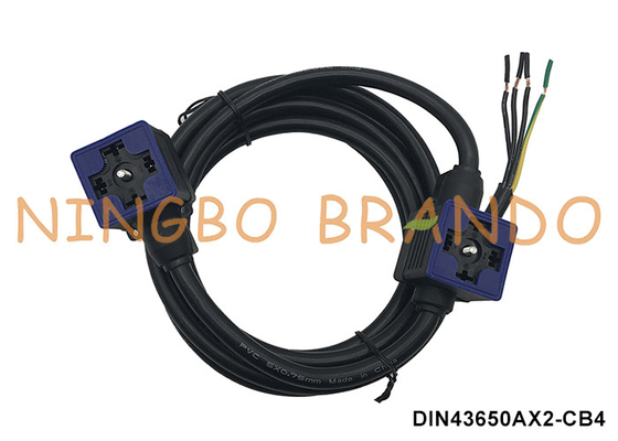 Conector de bobina de válvula de solenoide dupla com cabeça dupla DIN43650A com cabo moldado