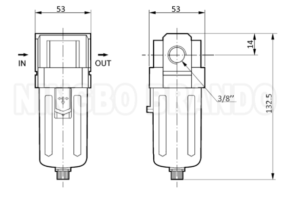 SMC Tipo AF3000-02 AF3000-03 Filtro de ar pneumático para combinação FRL