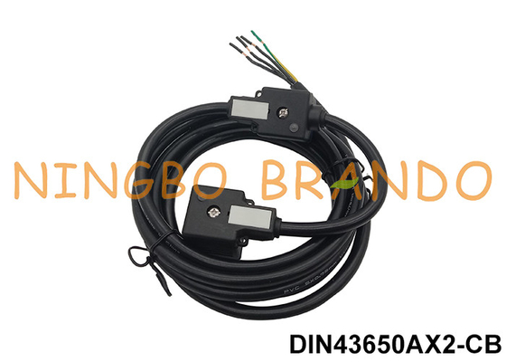 Conector de válvulas solenoide DIN43650A de cabeça dupla com cabo moldado