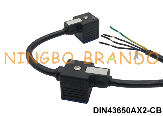 Conector de válvulas solenoide DIN43650A de cabeça dupla com cabo moldado