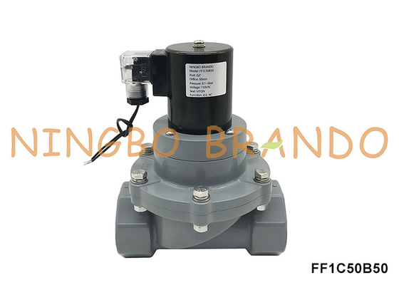2' DN50 válvula solenoide CPVC resistente à corrosão para ácido químico 24V 220V