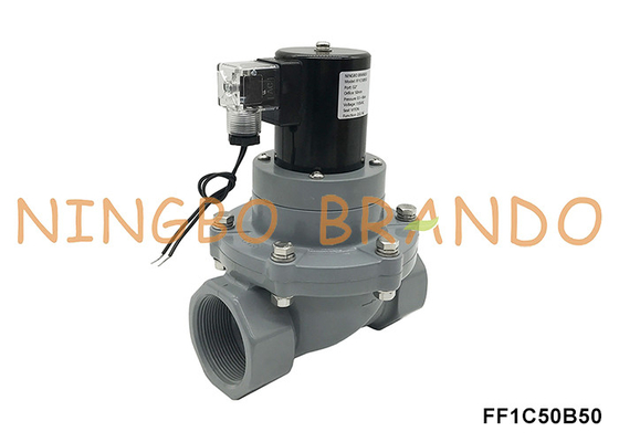 2' DN50 válvula solenoide CPVC resistente à corrosão para ácido químico 24V 220V