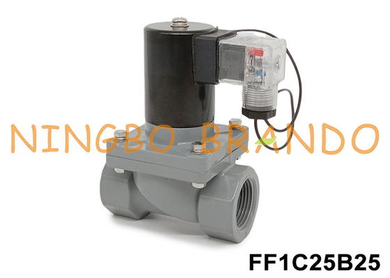 1' DN25 válvula solenoide anticorrosiva com corpo CPVC 24V 110V 220V