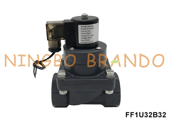 1-1/4' DN32 válvula de solenoide UPVC resistente à corrosão para ácido químico 24V 220V