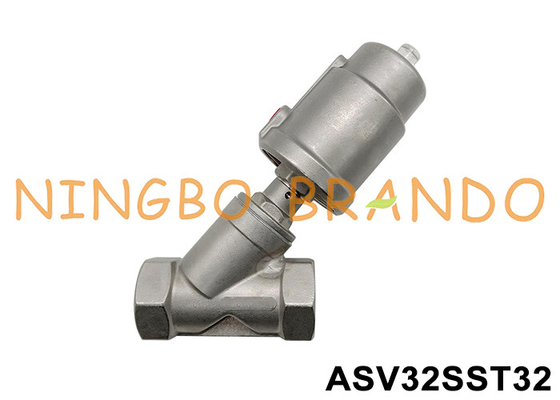 1-1/4' DN32 aço inoxidável válvula de assento de ângulo pneumático duplo