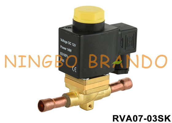 2 vias 3/8' soldeira normalmente aberta válvula de refrigeração solenoide 12V 24V 110V 220V
