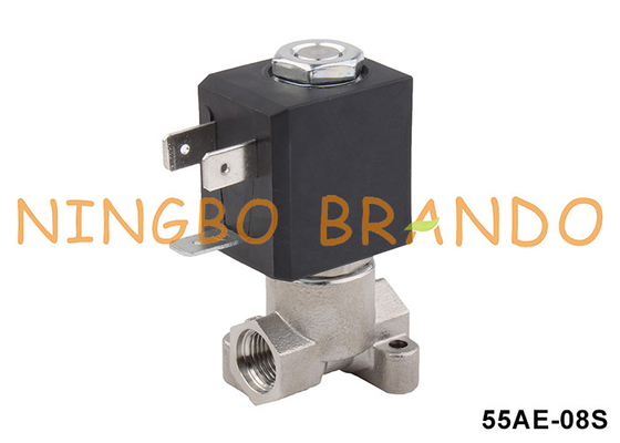 2 vias máquina de café de aço inoxidável válvula de solenoide 1/8' 24VDC 110VAC 220VAC